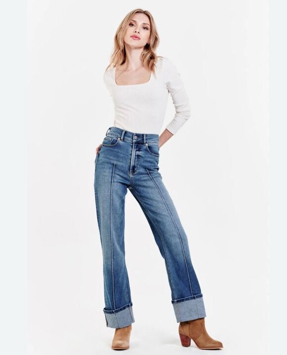Dear John Denim - Dear John Holly Super High Rise Cuffed Straight Jeans Justice $228 27